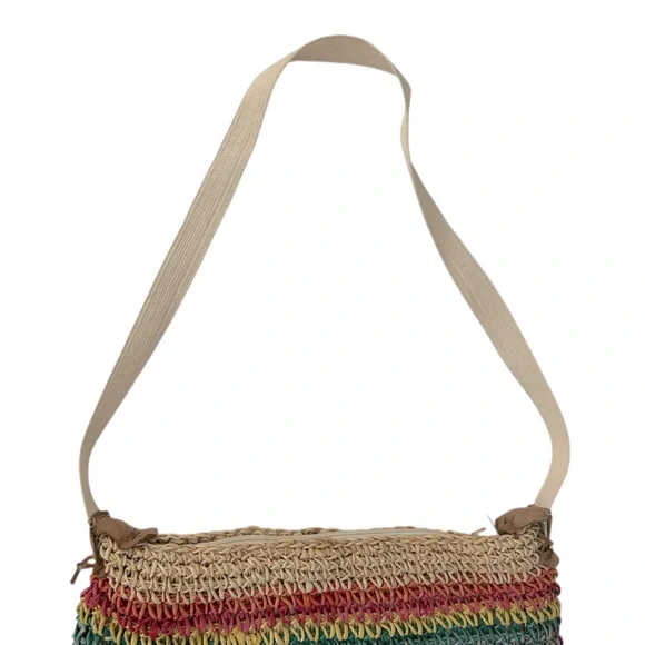 Vintage Rainbow Woven Straw Hobo Bag - Picture 11 of 11